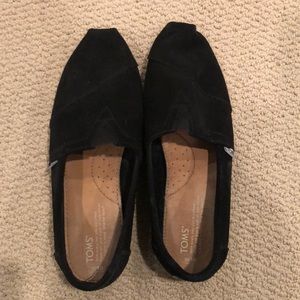 Toms Black Suede Flats 10M